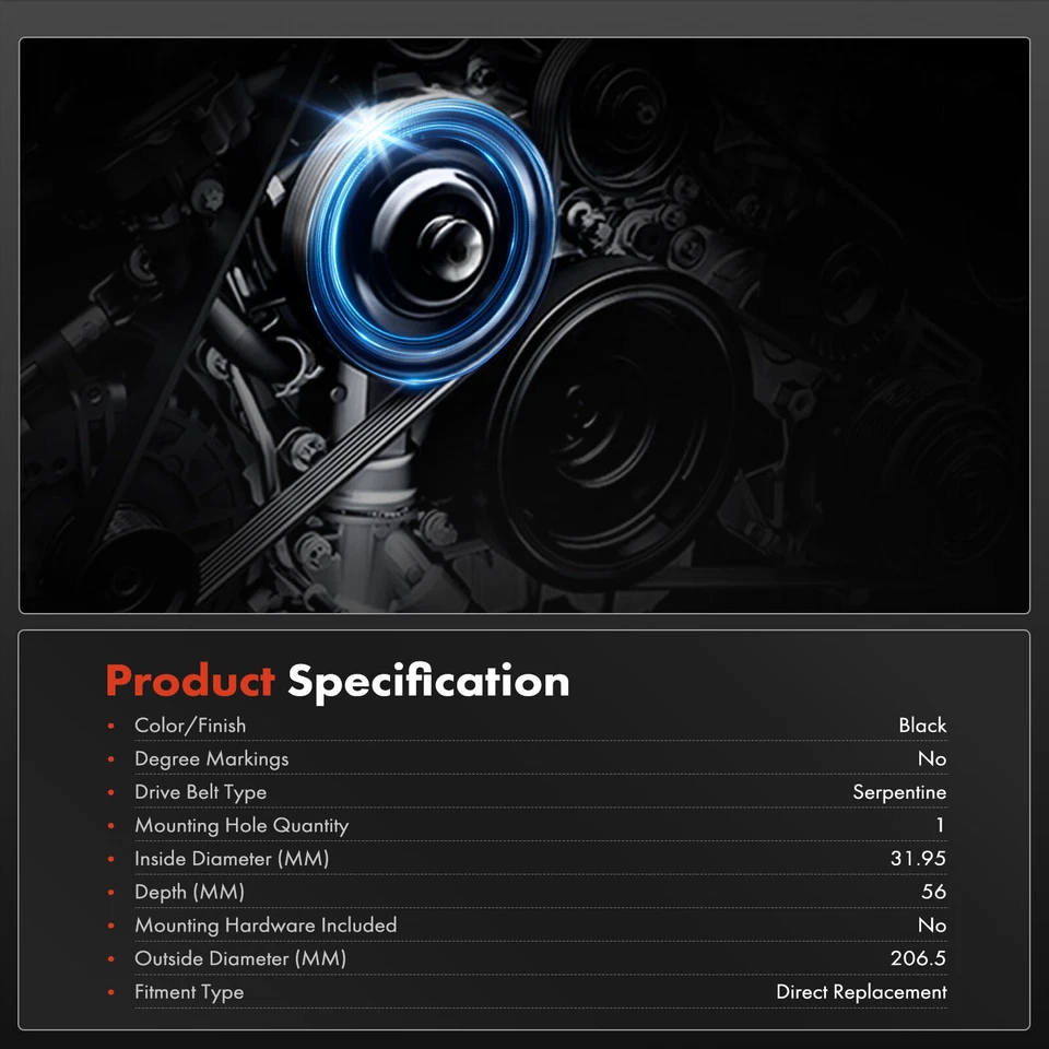 Equilibrador armónico de motor para Chevrolet Trailblazer Buick Rainier GMC Envoy XUV Foto 3 de 4