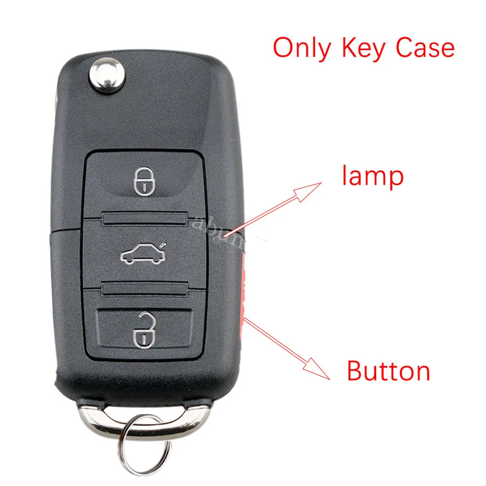 Para Volkswagen VW Mk4 MK5 Escarabajo Golf Jetta Passat Abatible Coche Llavero Carcasa Estuche Foto 2 de 4