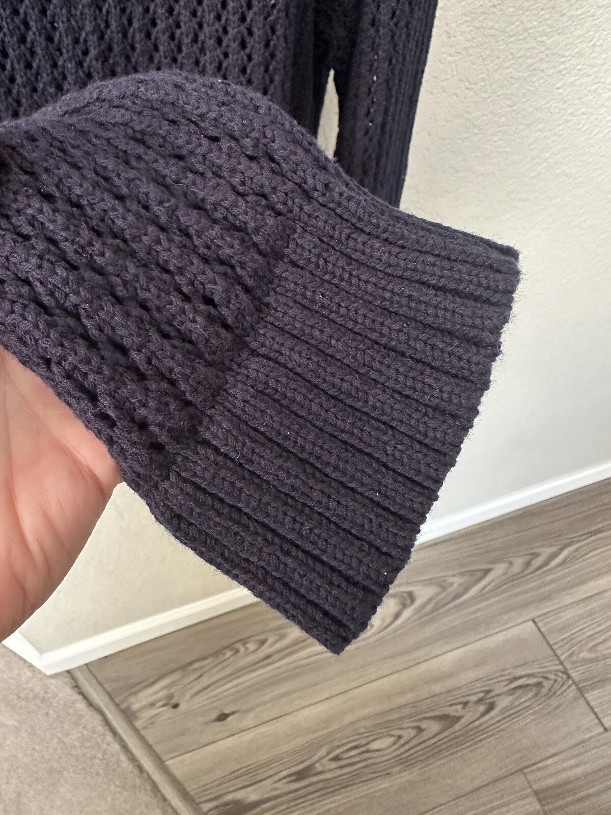 Talbots Solid Navy Blue Cable Knit Crew Neck Pull… - image 4