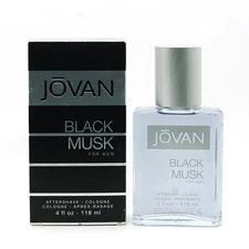Jovan Black Musk by Coty 4.0 fl oz / 118 ml Aftershave/Cologne Splash for Men 