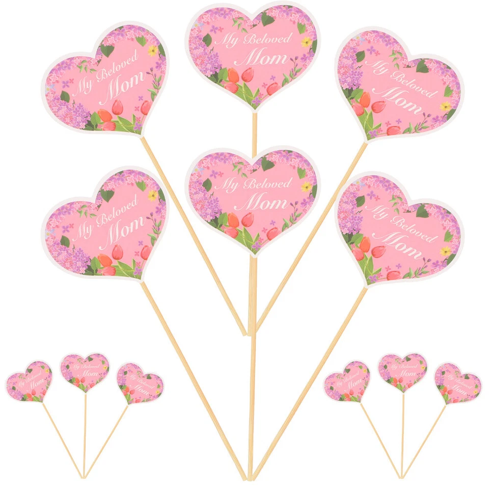 48 piezas Regalos Día de la Madre Inserción Pick Premium Seguro Decorativo Pastel Inserto Foto 2 de 4