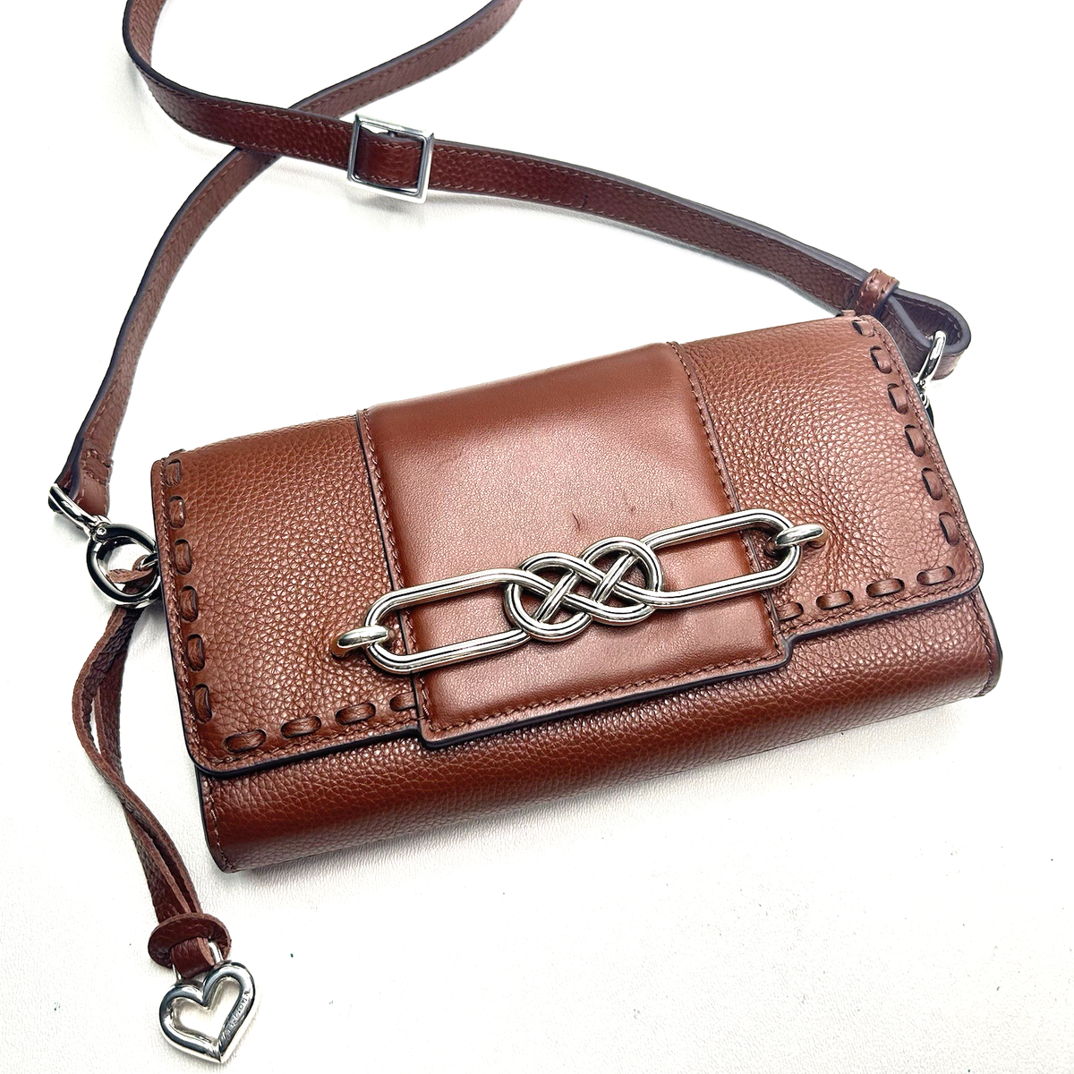 BRIGHTON Interlok ALLIE Bourbon Leather Mini Bag Handbag MSRP $335 - Main Image