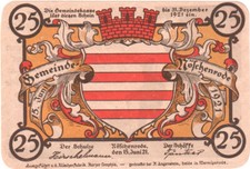 [#328426] Banknote, Germany, Noschenrode Gemeinde, 25 Pfennig, personnage, 1921