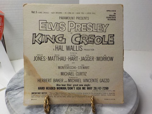 Elvis Presley King Creole RCA EPA-4319 45-EP Record Original Soundtrack Vol. 1 - Foto 2 di 7