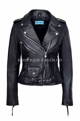 Valentines Damen Lederjacke Biker Style tailliert Urban Look Napa Jacket (MBF)