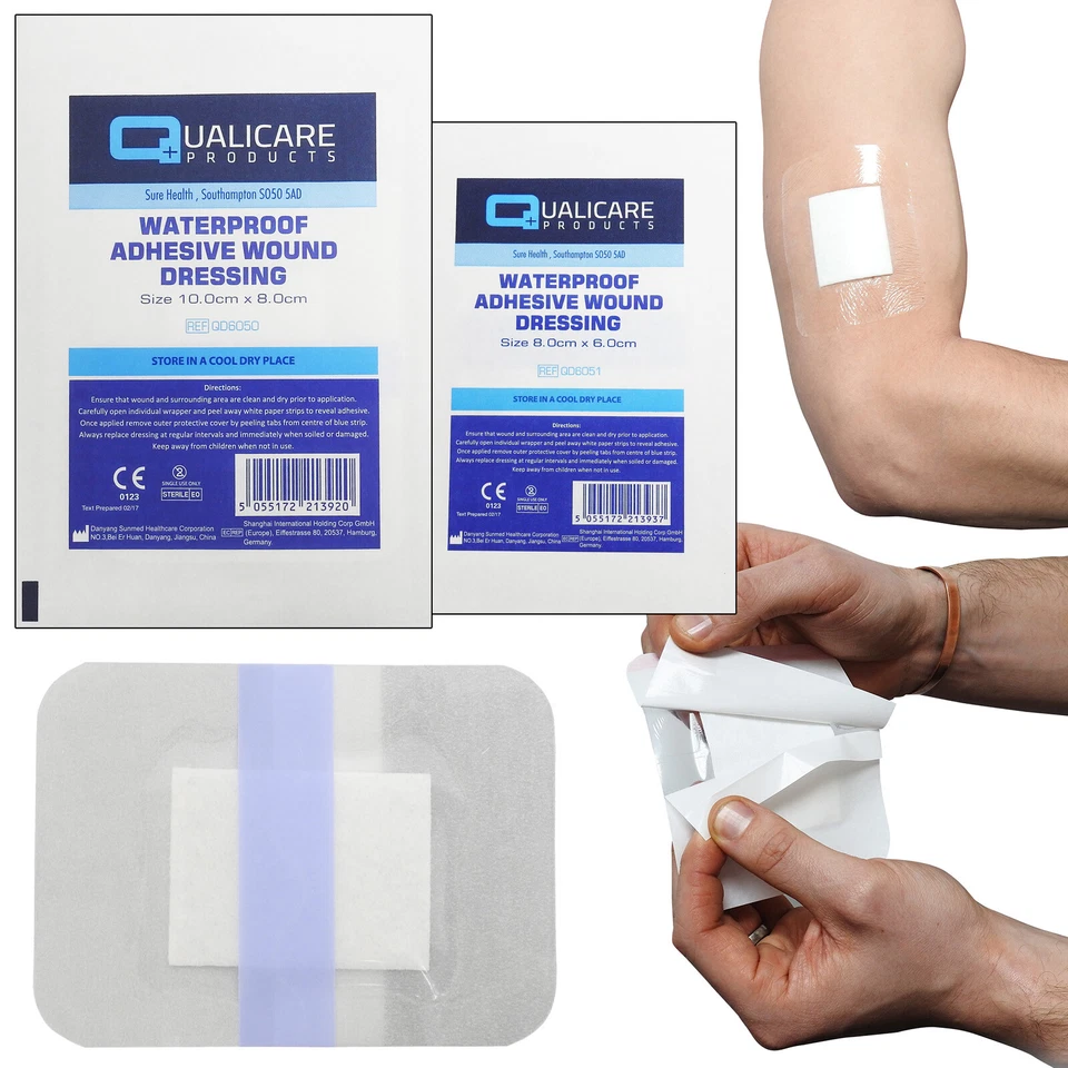 Qualicare Clear Transparent Washproof Waterproof Adhesive Wound Dressings
