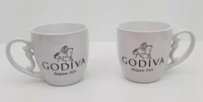 Rare Godiva Chocolate Coffee Tea Mug Set of 2 Lady Godiva Handle Hot Chocolate