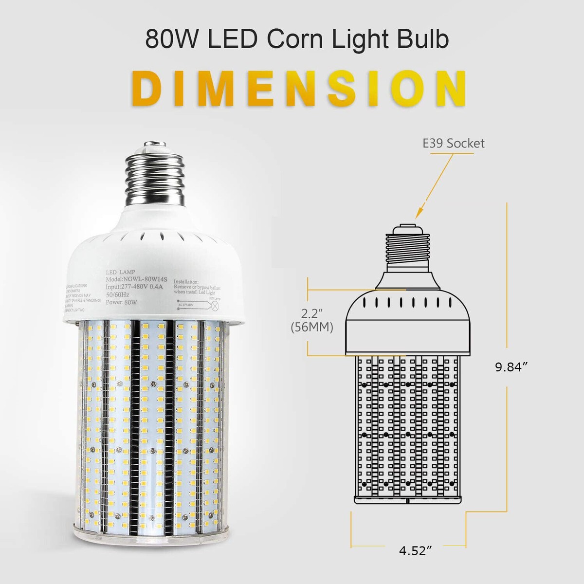 E27 80w Ip65 Waterproof Led Corn Bulb For Home & Outdoor Lighting
