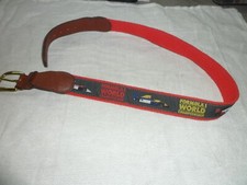 Vintage Formula 1 Race Car World Championship Size 28 Small Belt w/ Brass Buckle