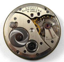 Vintage Elgin Grade 546 10s 15J OF Pocket Watch Movement lot.wf