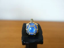KATE SPADE NEW YORK GOLD PARADISE FOUND ROYAL BLUE TURTLE RING. SIZE 6