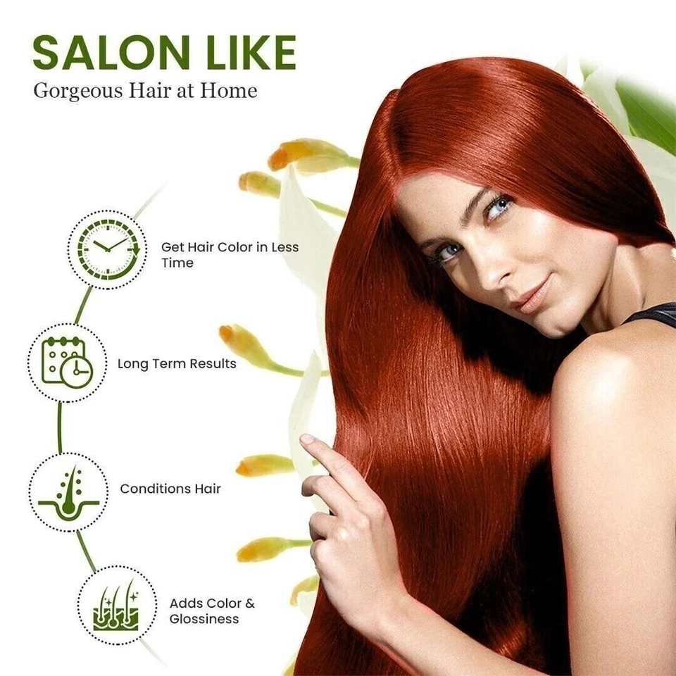 Polvo de henna natural para cabello USDA orgánico 7,05 oz (200 g) tinte natural para cabello y barba Foto 3 de 4