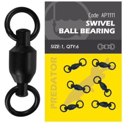 BALL BEARING SWIVEL Kugellager Raubfisch Wirbel Life-ORANGE Waller Welse Rolling