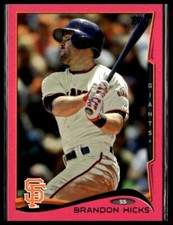 2014 Topps Update US-83 Brandon Hicks SF Giants Mother's Day Pink 07/50