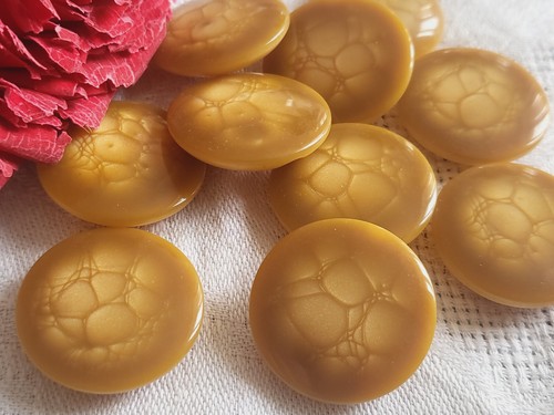 Lot De 10 Boutons Vintage Marron Marbrés - Diamètre 2,3 Cm - Réf 5729
