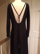 Genny by Gianni Versace Backless Long Sleeve High Side Slit Dress 42/8/6