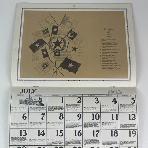 Vintage State Of Texas Sesquicentennial Calendar 1836-1986 - Picture 4 of 10
