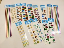 Sheet Hambly Lot Strips Prismatic Glitter Birds Roses Rainbow NOS & LOOSE