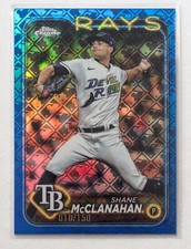 2024 Topps Chrome Logofractor Shane McClanahan Blue Refractor /150 #135 TB Rays