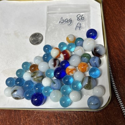 Vintage Marbles Lot Of  50 Different Sizes Unique Lot 86A