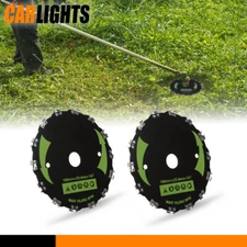2pcs 7" Chainsaw Tooth Brush Blades Fit For Bush Cutter Weed Eater Trimmer Head