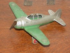 Vintage Kidde-Toy Hubley US Army Cast Metal Plane with Fold Up Wheels