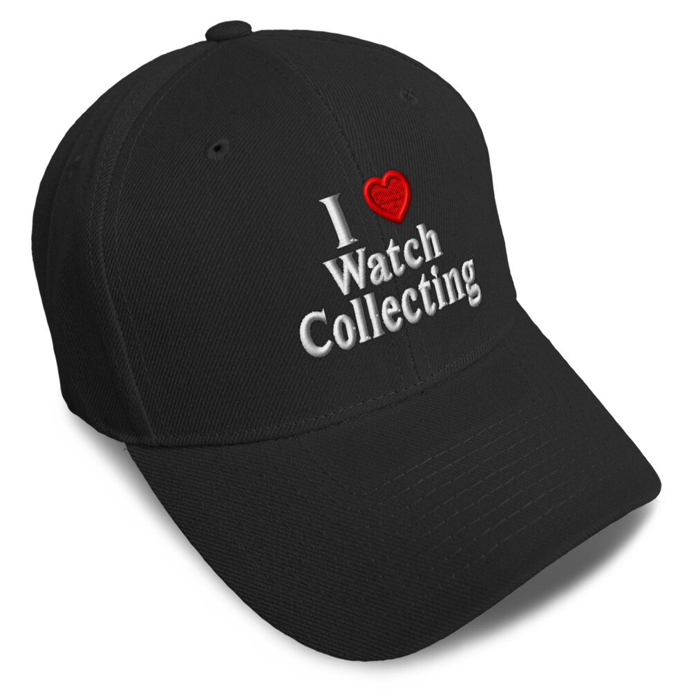 Baseball Cap I (Love) Watch Collecting Red Heart Hobbies Lovers Watch Collecting