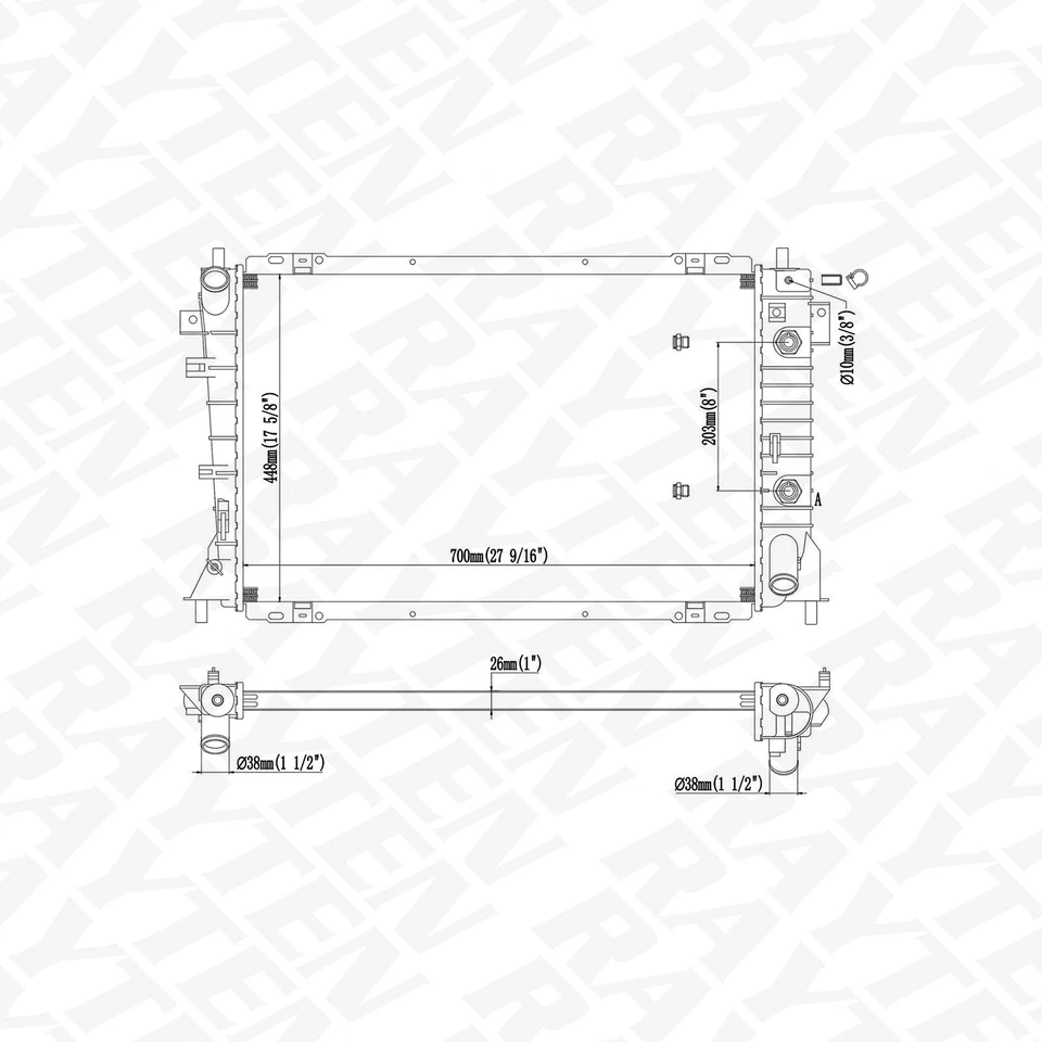 Radiator For 1995-97 Lincoln Town Car Ford Crown Victoria Mercury Grand Marquis - Image 2 of 4