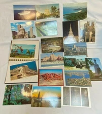 Postcard 27 Lot USA + International Collection Set Album China Australia Boston