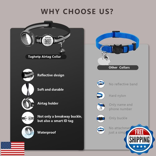 3 Pack-Waterproof Airtag Holder Cat Collar - Lightweight Kitten Collar for Ap - 第 4/5 張圖片