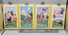 Vintage Mother Goose Nursery Rhyme Wooden Wall Plaques 5x8 VTG 70s Artwork