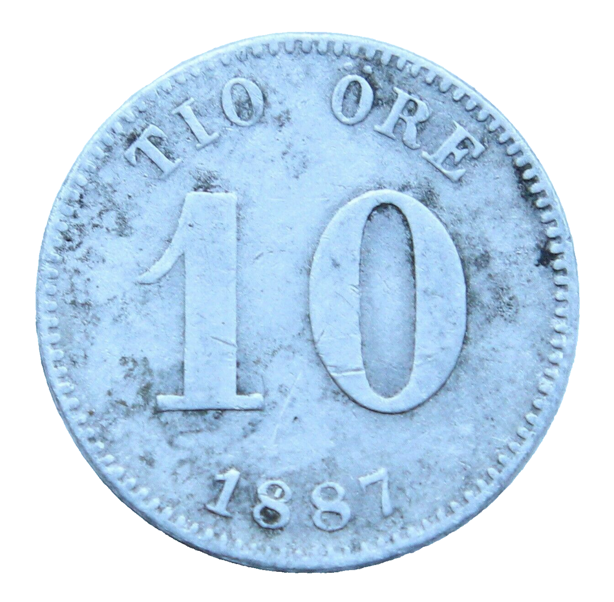 1887 EB Sweden 10 Tio Ore Silver Coin Oscar II | eBay