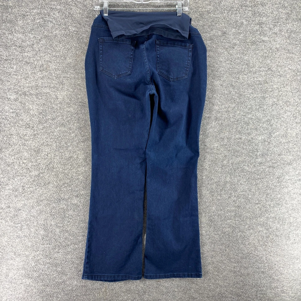 American Star Jeans Women XL Maternity Blue Denim Dark Wash Flared High Rise - Image 2 of 4