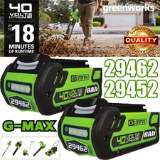 1 or 2Pack 8.0Ah For Greenworks 40V G-MAX 29472 29462 Lithium Battery or Charger