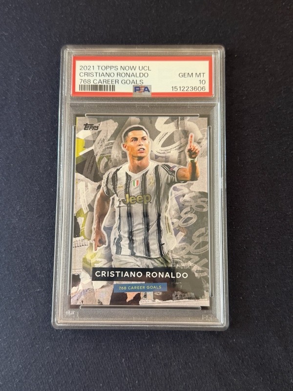 2021 Topps Now UCL Cristiano Ronaldo 768 Career Goals PSA 10 Gem Mint