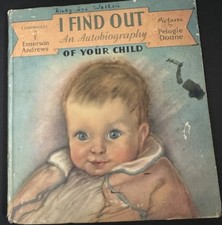 Vintage I FIND OUT An Autobiography of your Child Baby Book Filled Out See Pics