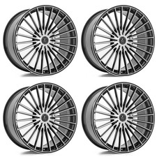 Set 4 22" Axe EX EX50 Black & Polished Face 22x10.5 Wheels 5x130 40mm Car Rims