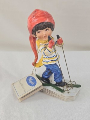 Moppets Gorham ''The World's Best Skier'' Figurine 1975 Fran Mar Porcelain Japan