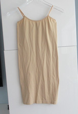 Women's Size Medium Full Slip Dress Stretch Beige
