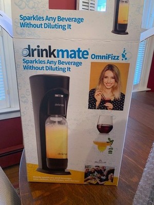 Drinkmate Omnifizz Sparkling Water and Soda Maker Matte Black- NO CO2 Cylinder