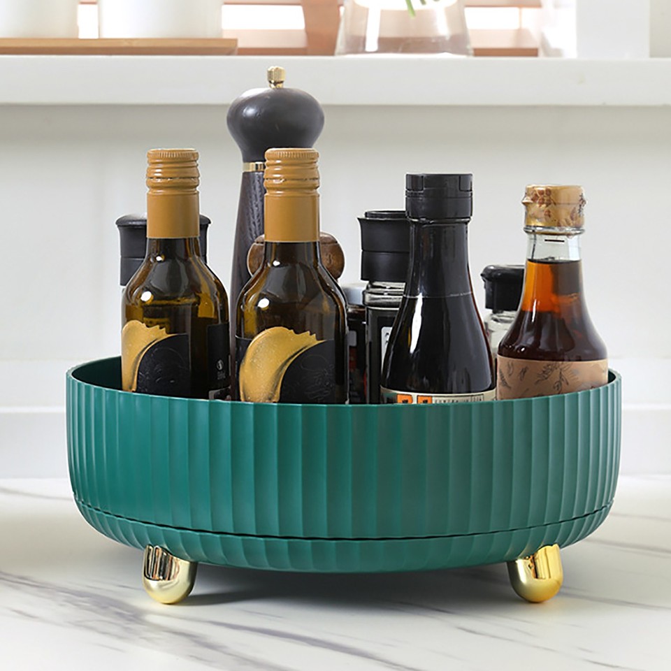 Rotating Spice Rack Round Versatile Sturdy Turntable Storage Container ...