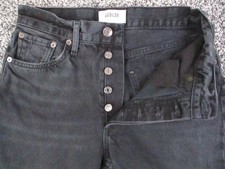 AGOLDE Jeans Womens 26 Black Lana High Rise Straight Leg Button Fly Denim 26x26