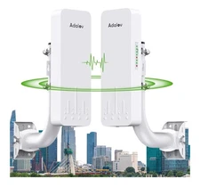 Wireless Bridge with 2 Bracket Mounts, 3KM 5.8G Point to Point Outdoor CPE, A...