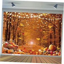 Fall Photography Backdrop Autumn Maple Forest Leaves Pumpkin Party 7x5ft