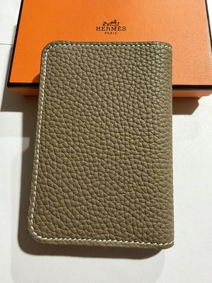 HERMES Dogon Card Holder Étoupe Togo Leather | eBay