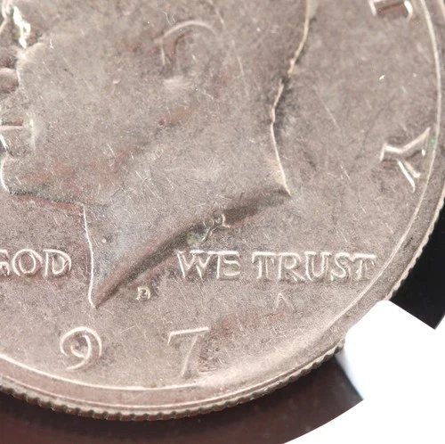 1971-D Kennedy Half Dollar 50C NGC XF 45 "Struck Through Obverse & Reverse"