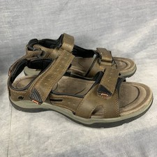 Prospector Mens Sandals Size 10 M Brown Gelron Cushion Heel Adjustable Straps