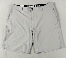 Hurley All Day Hybrid Shorts Mens 38 Gray Chino Quick Dry Stretch Beach Casual