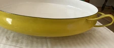 Vintage 1950s Dansk Designs Denmark IHQ Kobenstyle Skillet Pan Yellow Enamel 13”