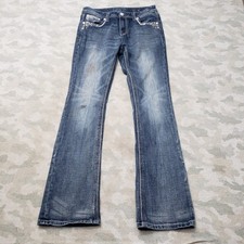 Grace In LA Jeans Womens 30 Blue Easy Fit Pockets Bootcut Denim Medium Wash
